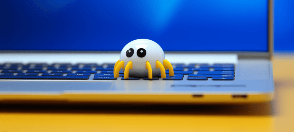 A web crawler on a keyboard