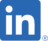 LinkedIn logo with stylized 'in' in white on a blue background.