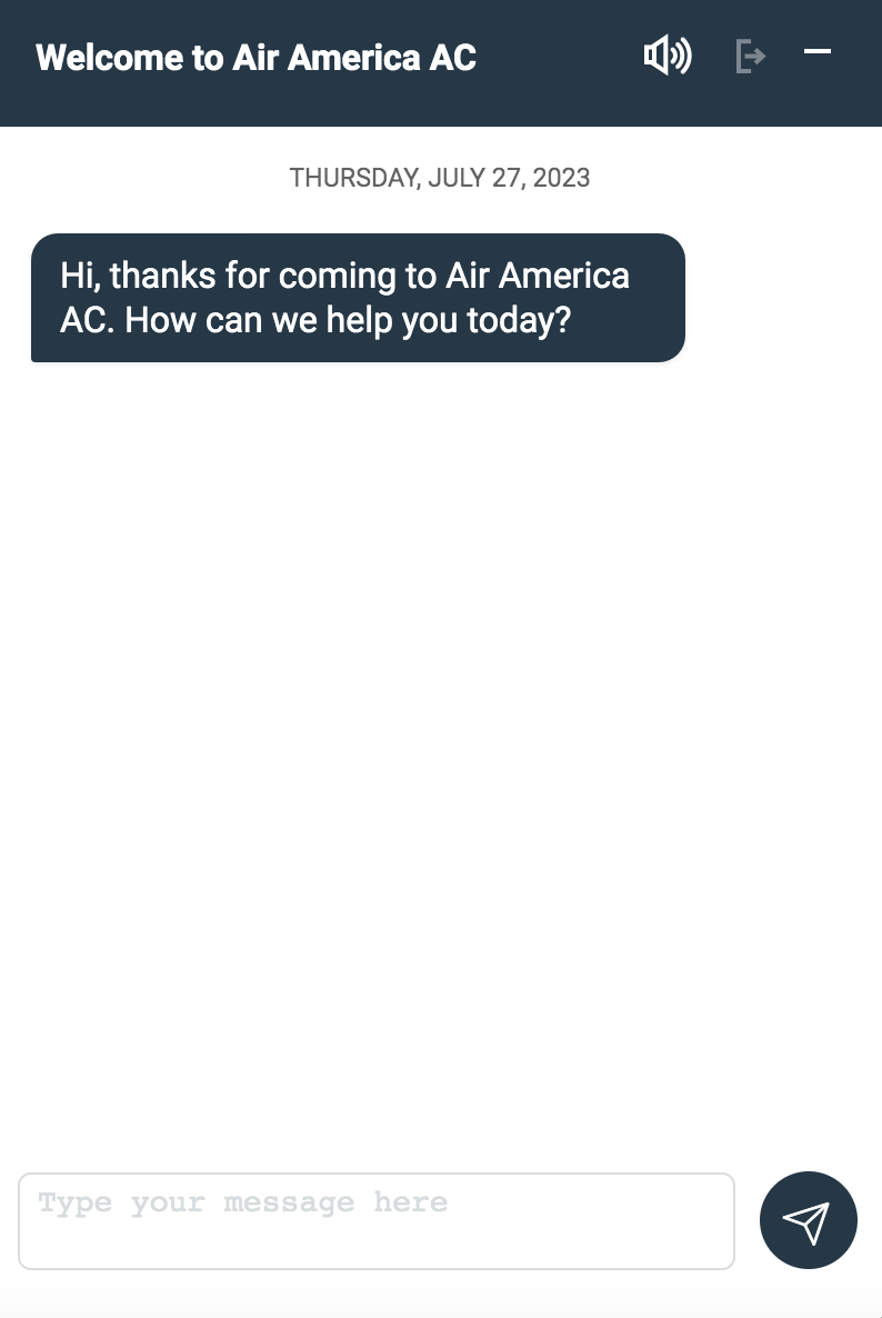 Chatbox on Air America's website