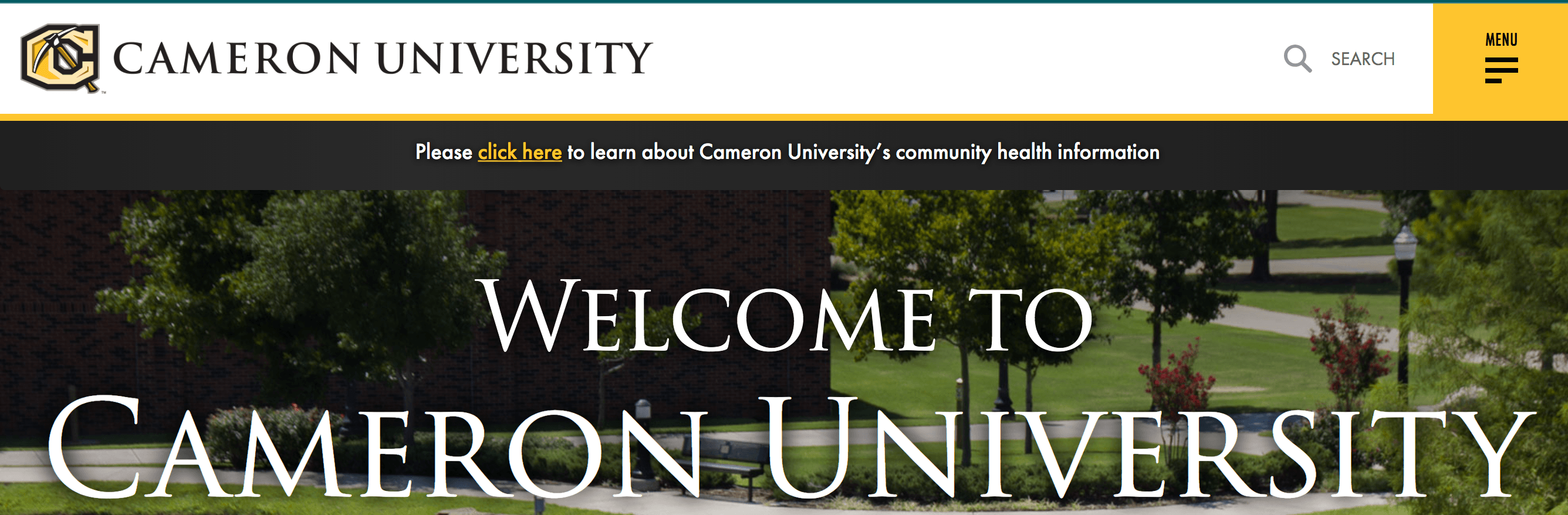 Cameron University homepage