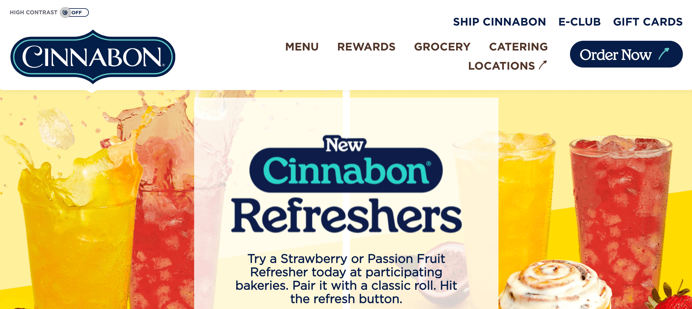 Homepage for Cinnabon