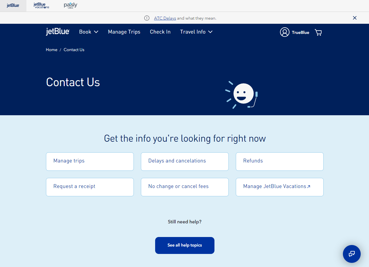 contact us page example 27 jetblue