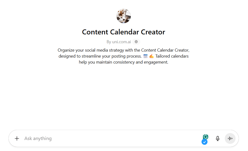 content calendar creator gpt