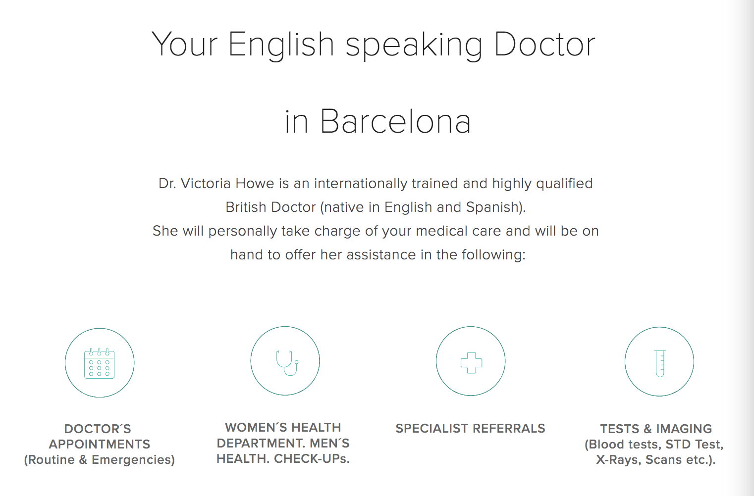 Gray and white design integrated throughout Victoria Howe's website