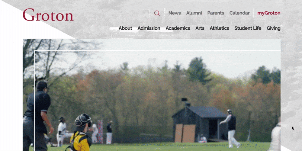 Clean and well-spaced design throughout Groton's website