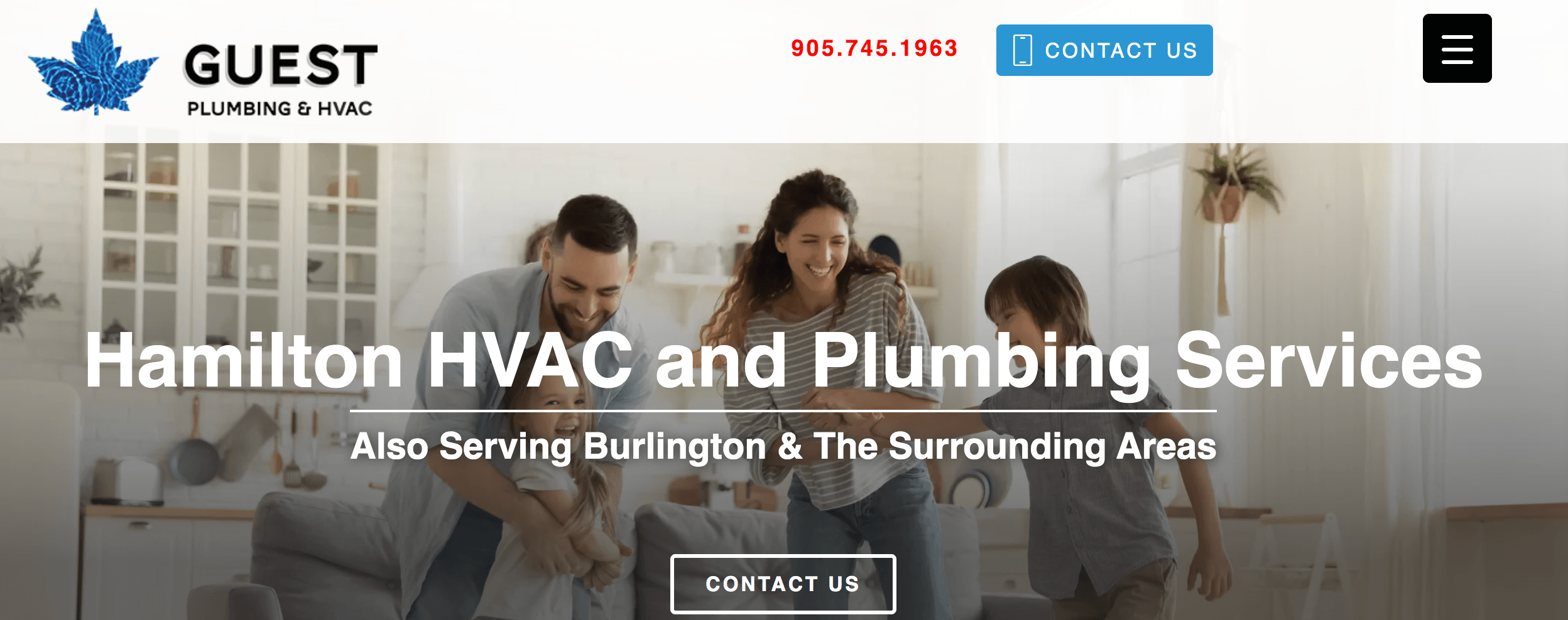 Homepage for Guest HVAC company