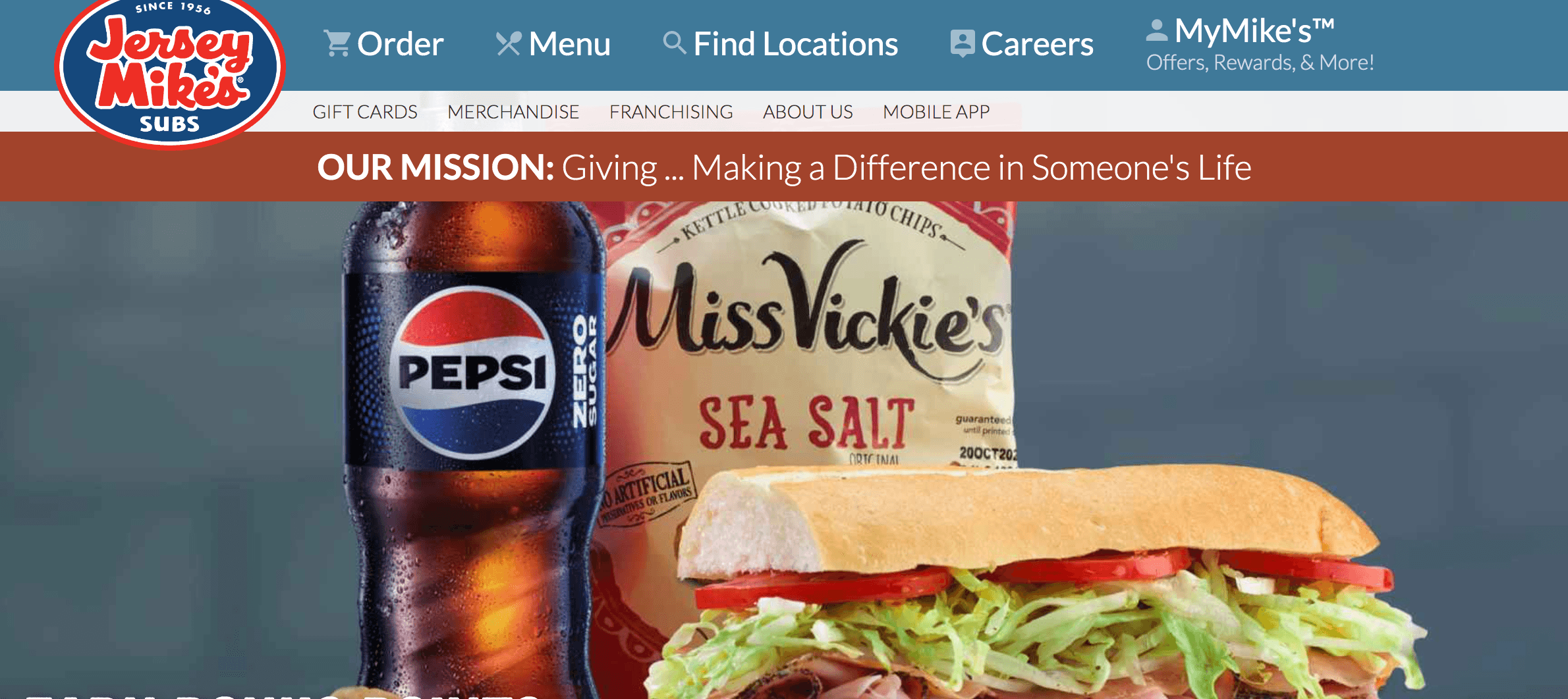 Jersey Mike's homepage