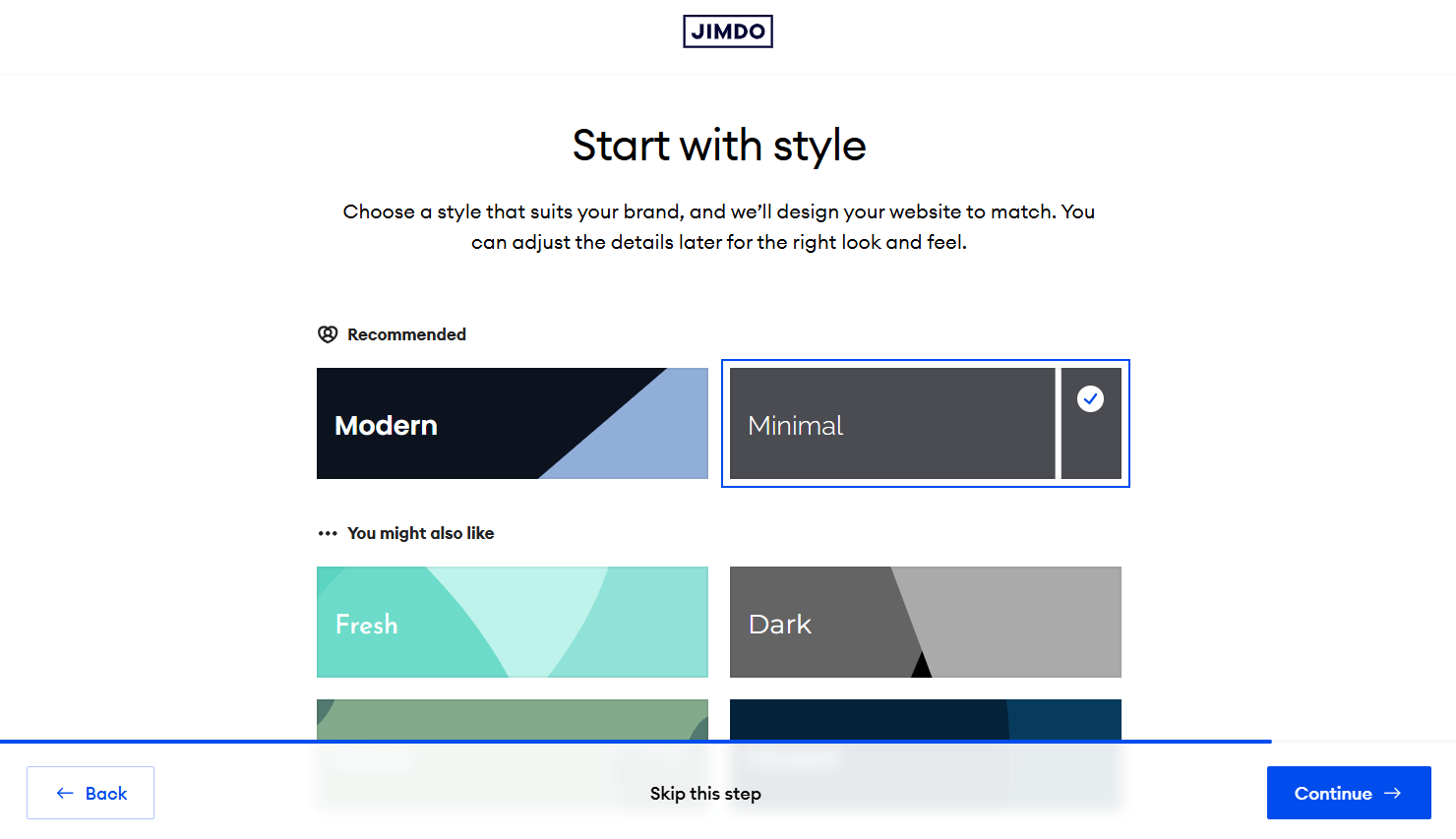 jimdo site builder