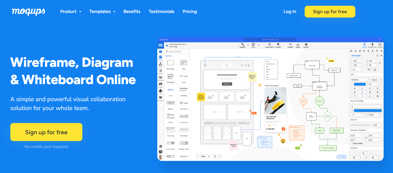 ابزار Wireframing Moqups