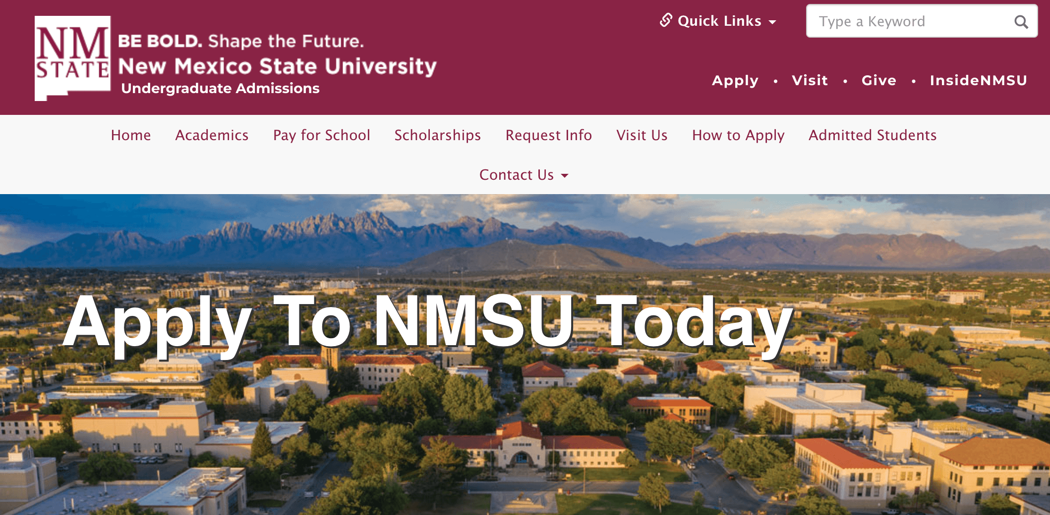 Homepage for New Mexico State