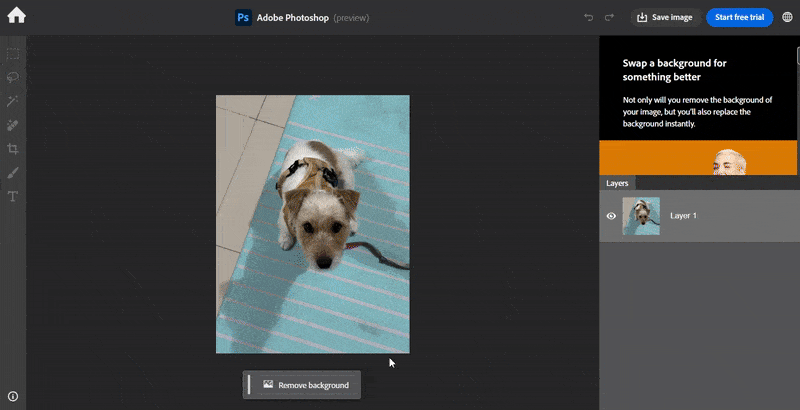 photoshop removing a background with ai
