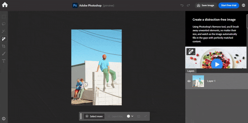 photoshop using ai to clean up an image
