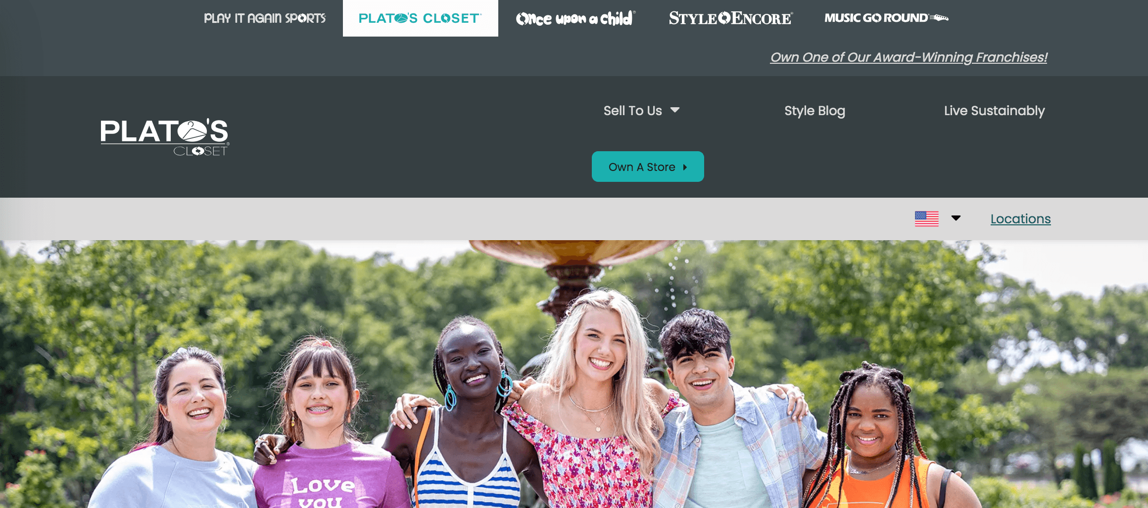 Homepage for Plato's Closet