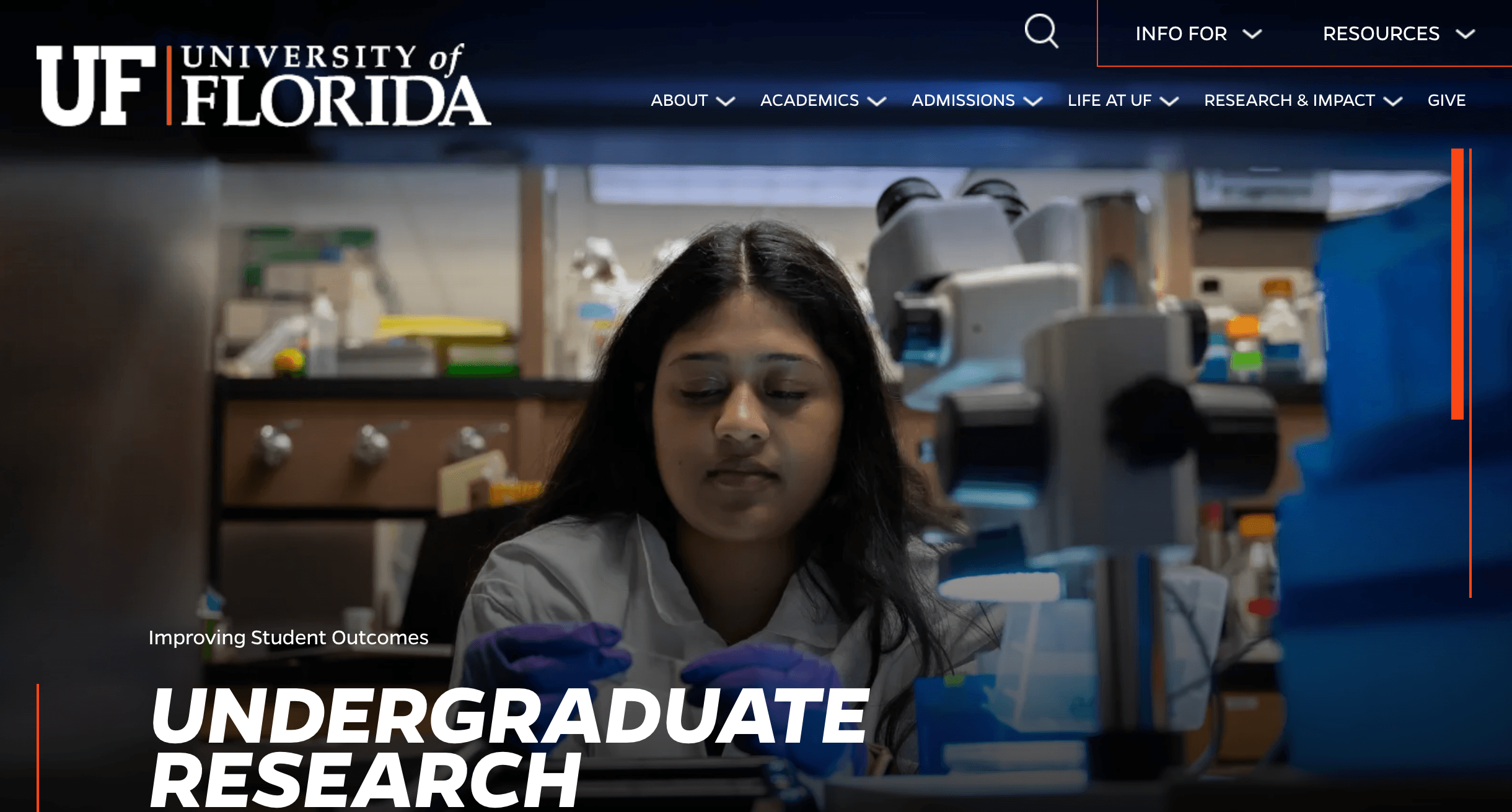 Homepage for University of Florida