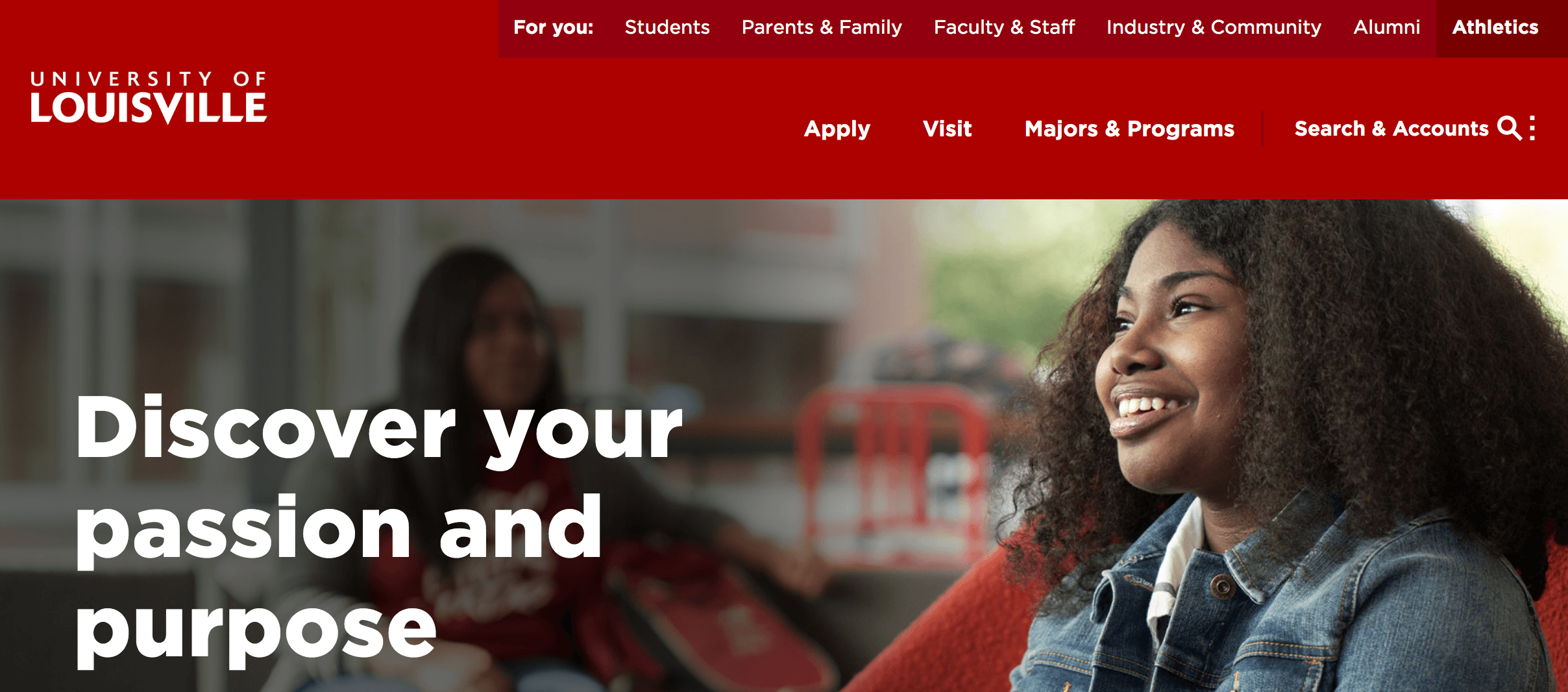 Homepage for Louisville website