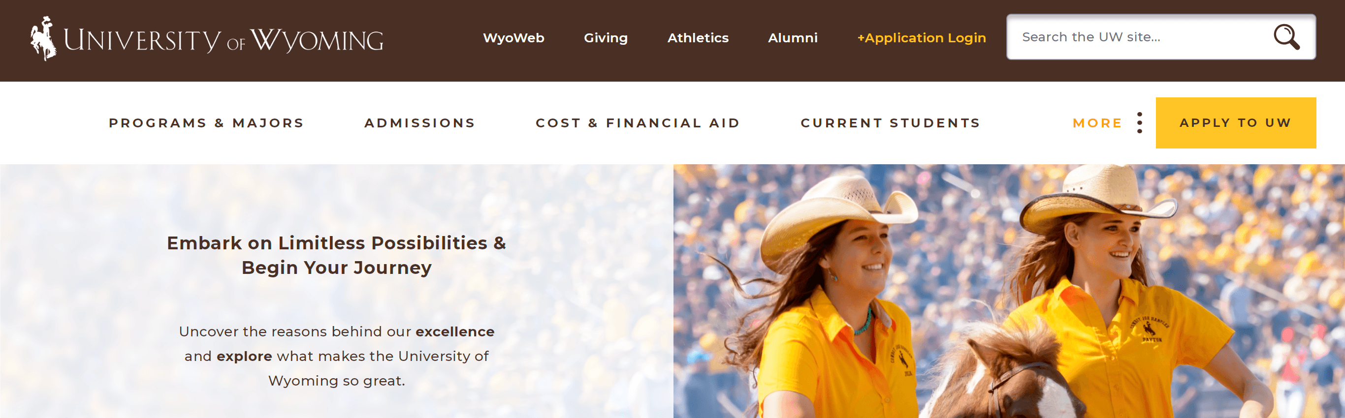 Homepage for University of Wyoming website