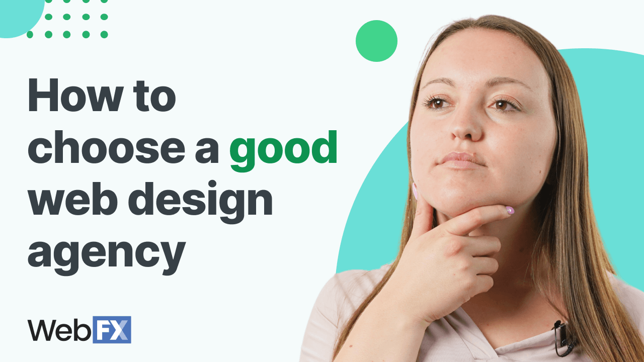 A woman has a contemplative face as she wonders to how to choose a good web design agency.