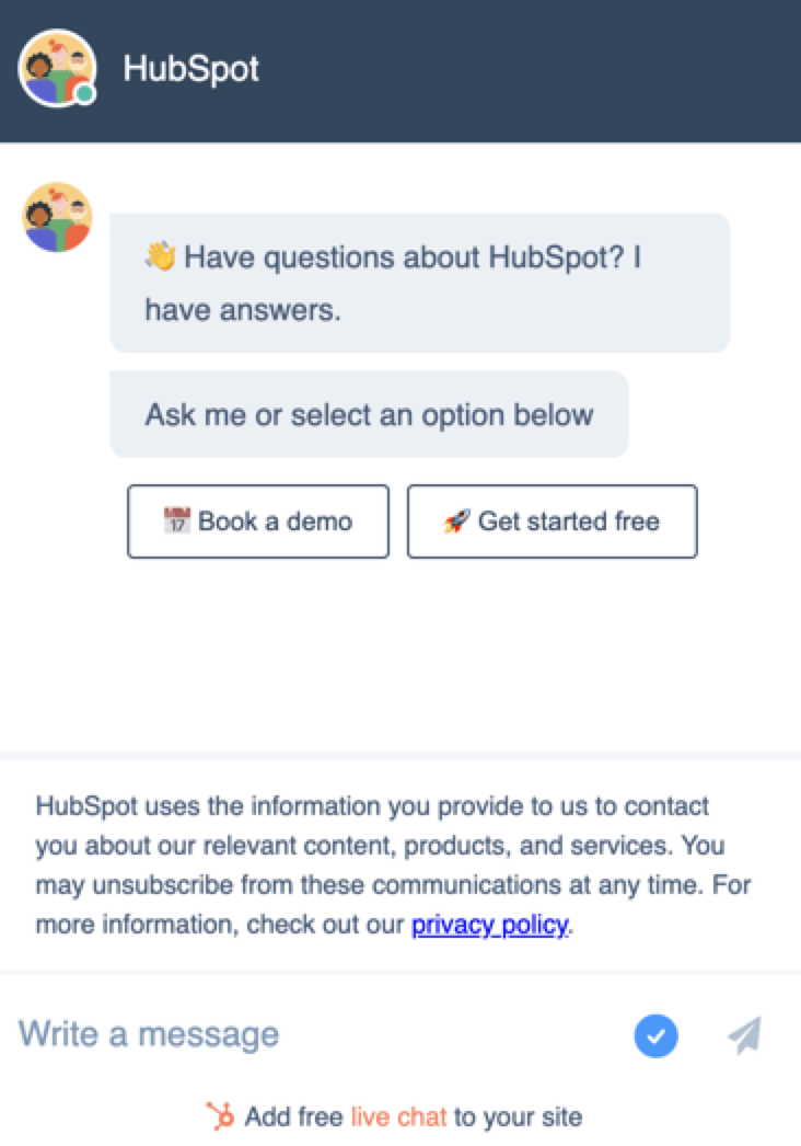 hubspot chat