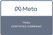 Meta Certified Company badge with a gray background.