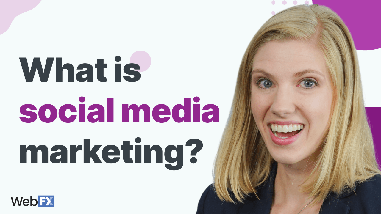 A blonde woman smiles at the camera and asks what is social media marketing.