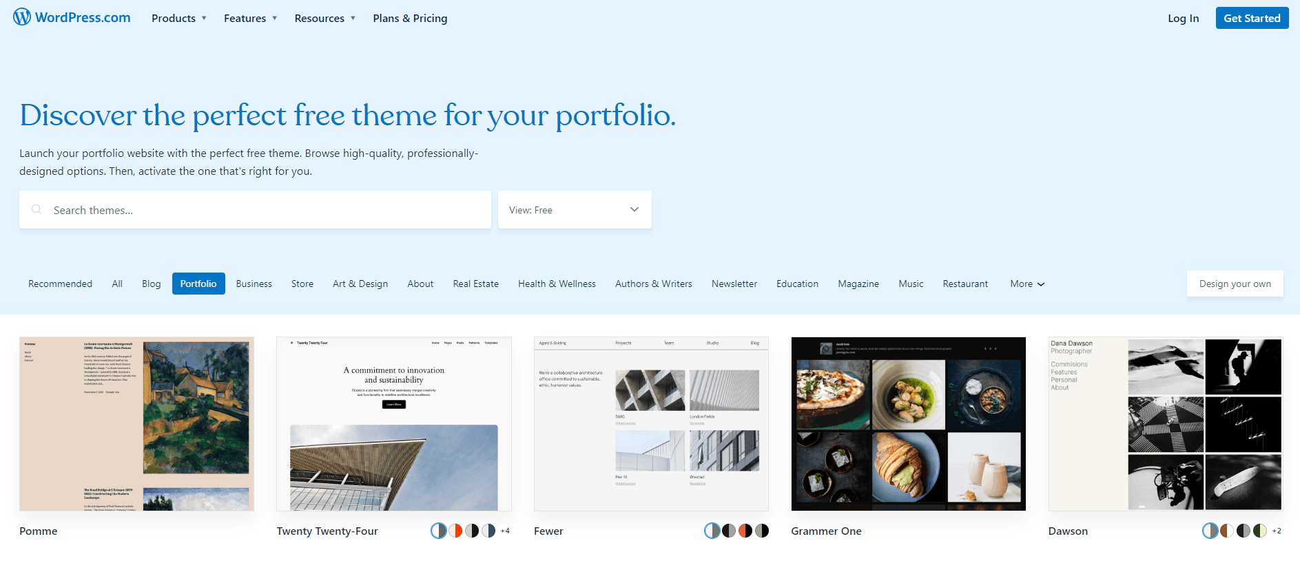 wordpress as an online portfolio website