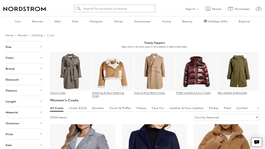 breadcrumb navigation example 3 nordstrom