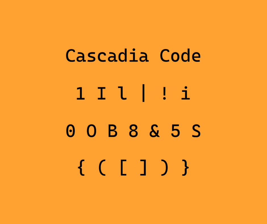 cascadia code programming font