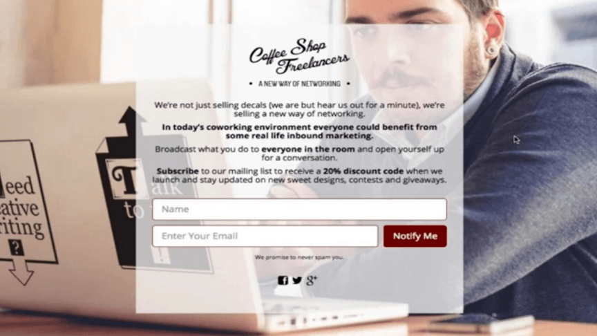 coming soon page examples 4 coffee shop freelancers