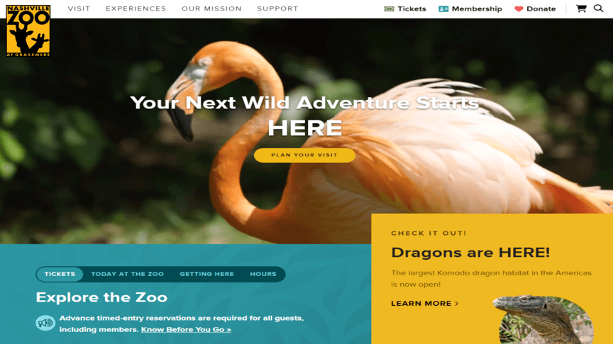 example of beautiful websites 1 nashville zoo at grassmere