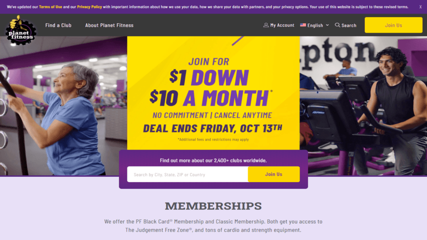 example of beautiful websites 4 planet fitness