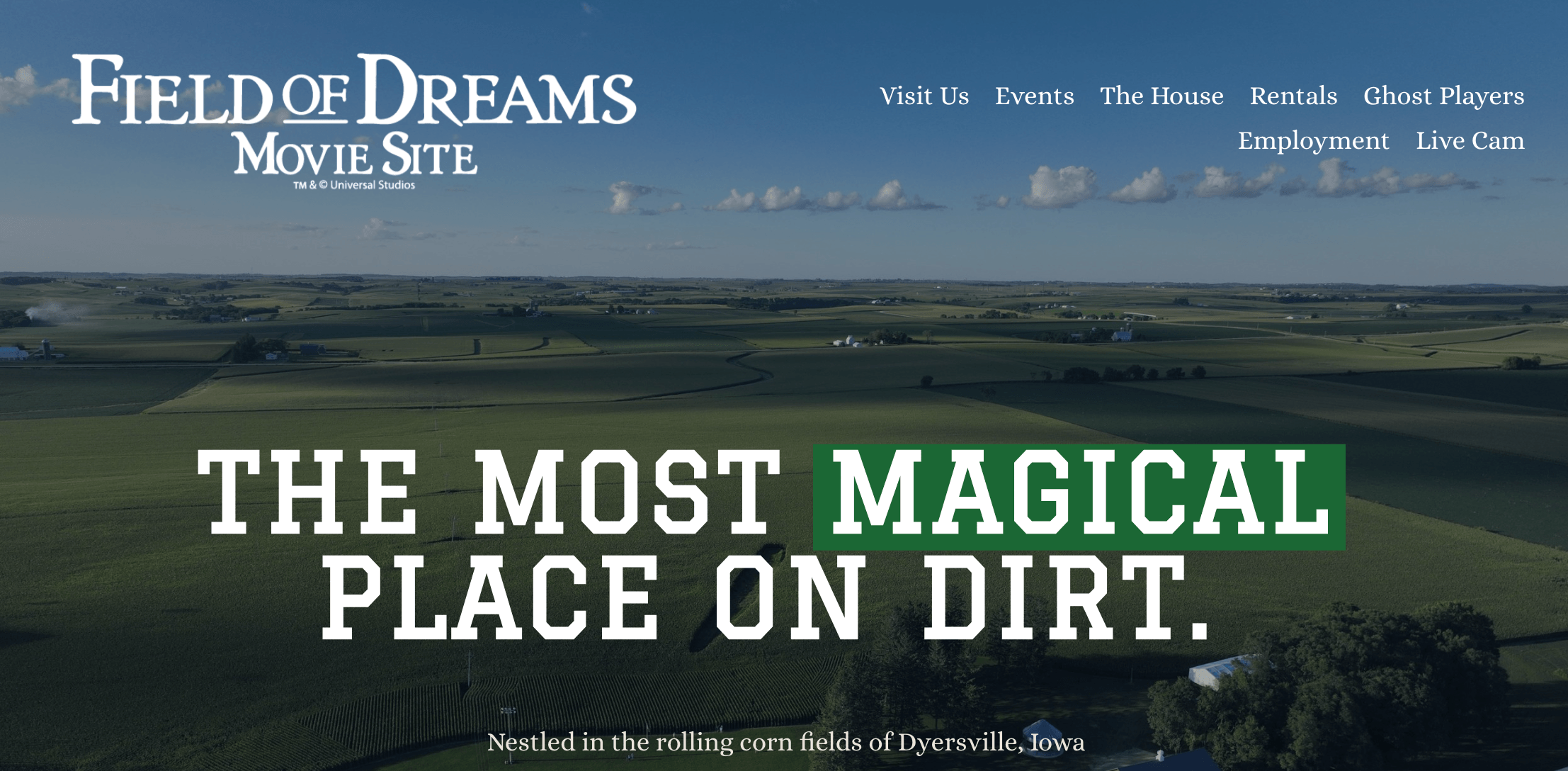 Homepage for Field of Dreams