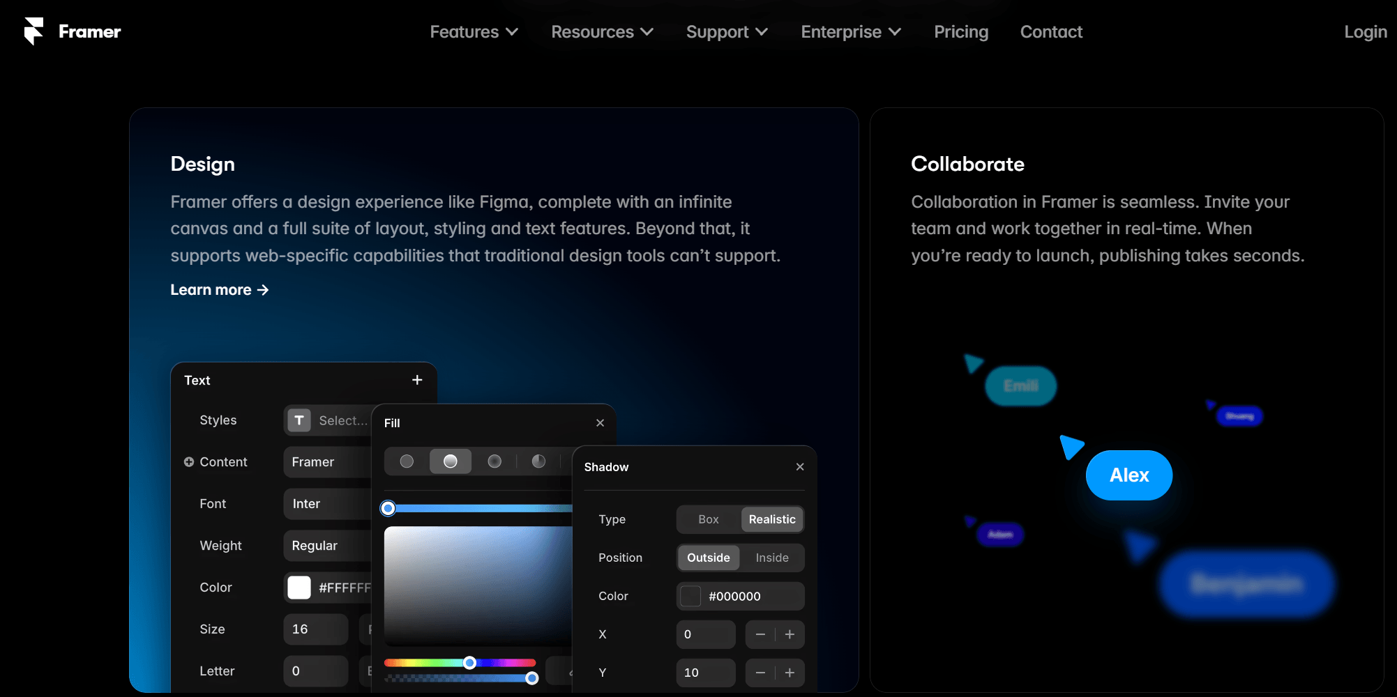 dark mode website example
