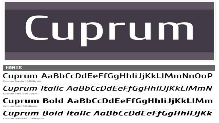 free fonts for professional design 6 cuprum font