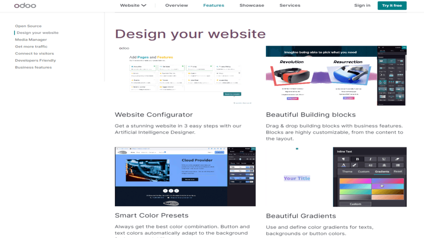 free portfolio websites 5 odoo