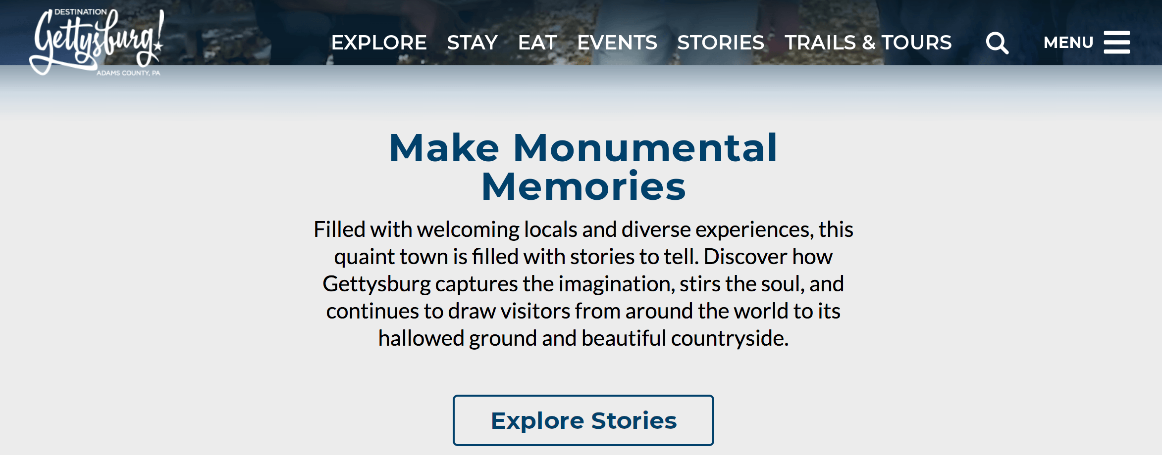 Homepage for Gettysburg tourism