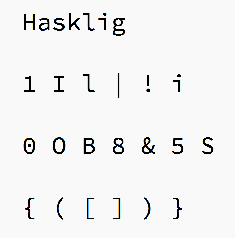 hasklig free coding font