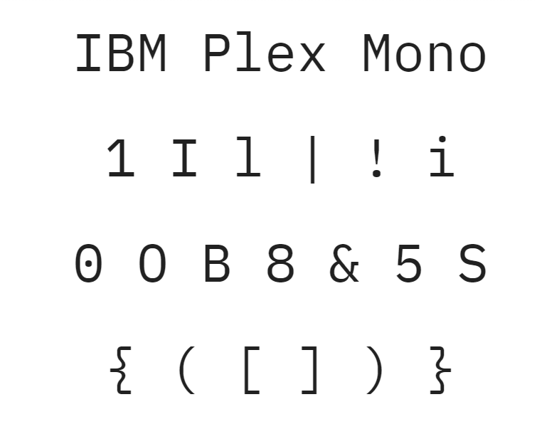 ibm plex mono coding font