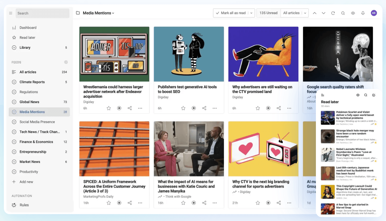 inoreader free rss reader