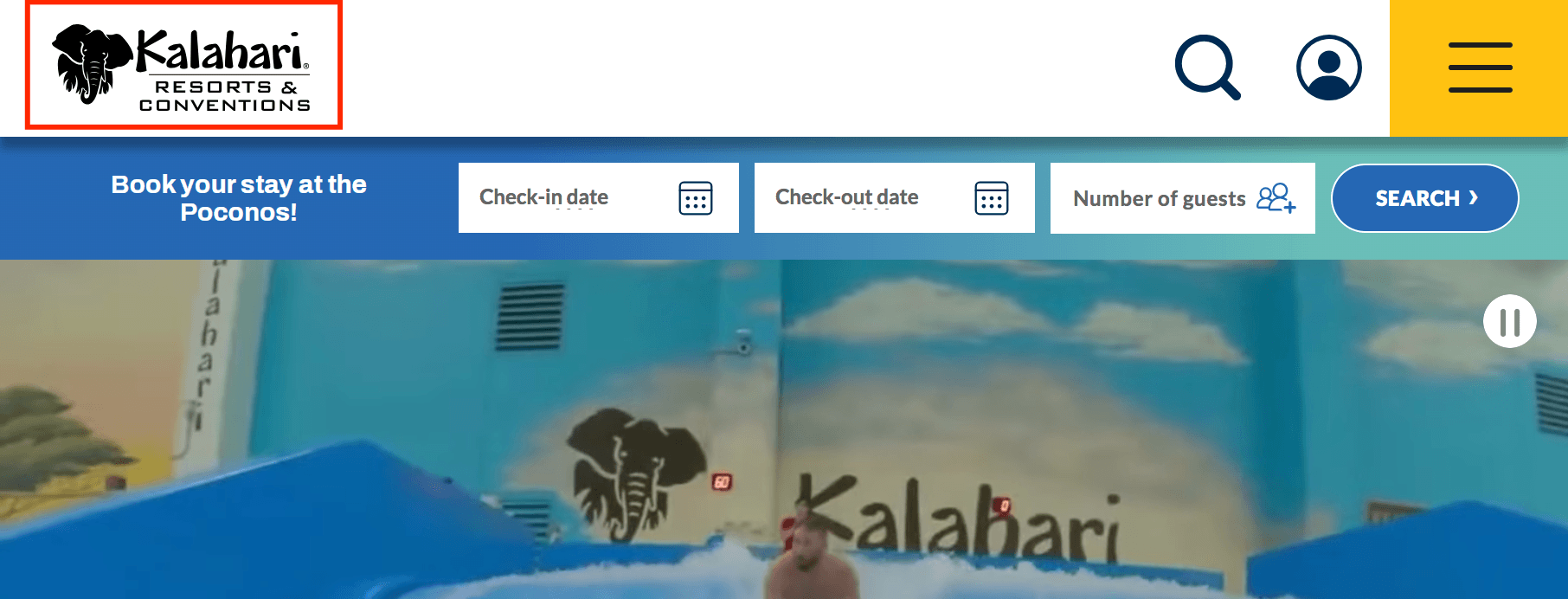 Elephant logo at the top of Kalahri's website