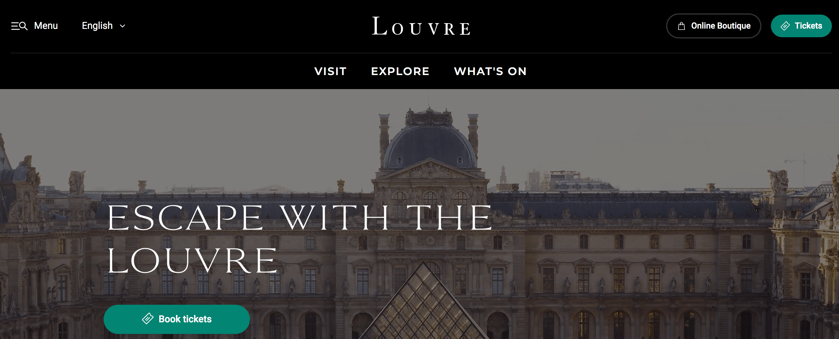 Homepage for the Lourve