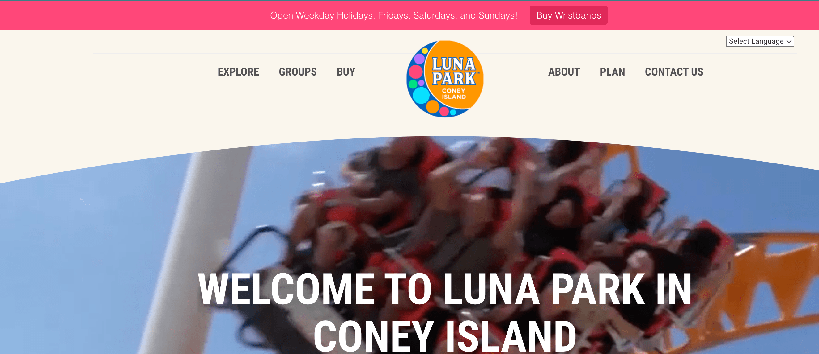 Homepage for Luna Park