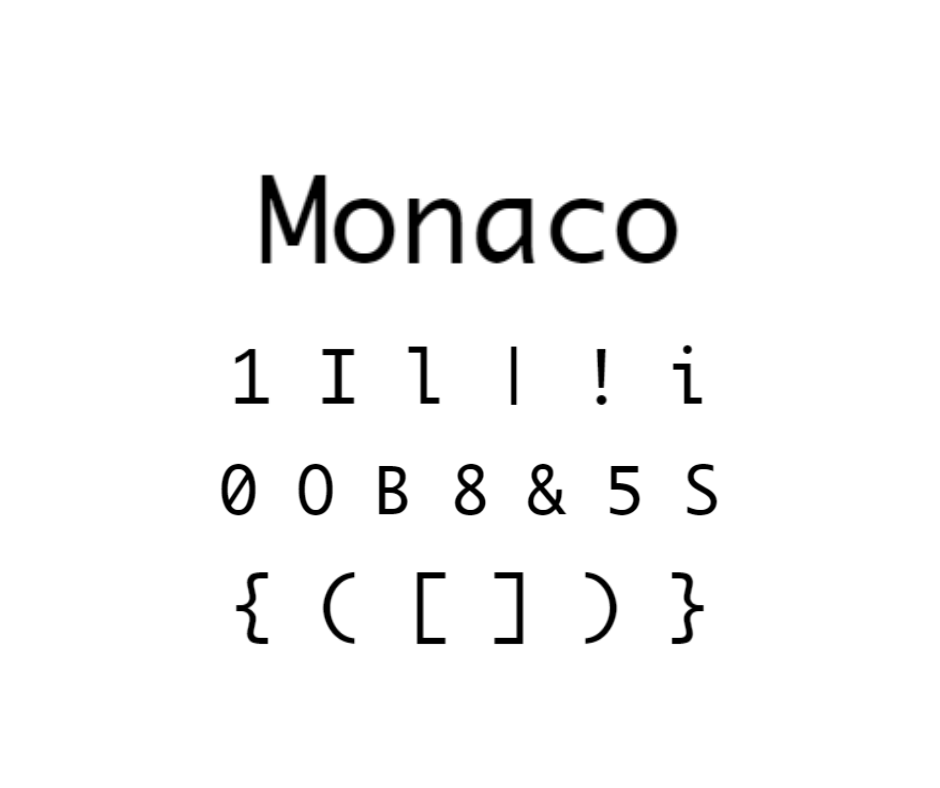monaco programming font