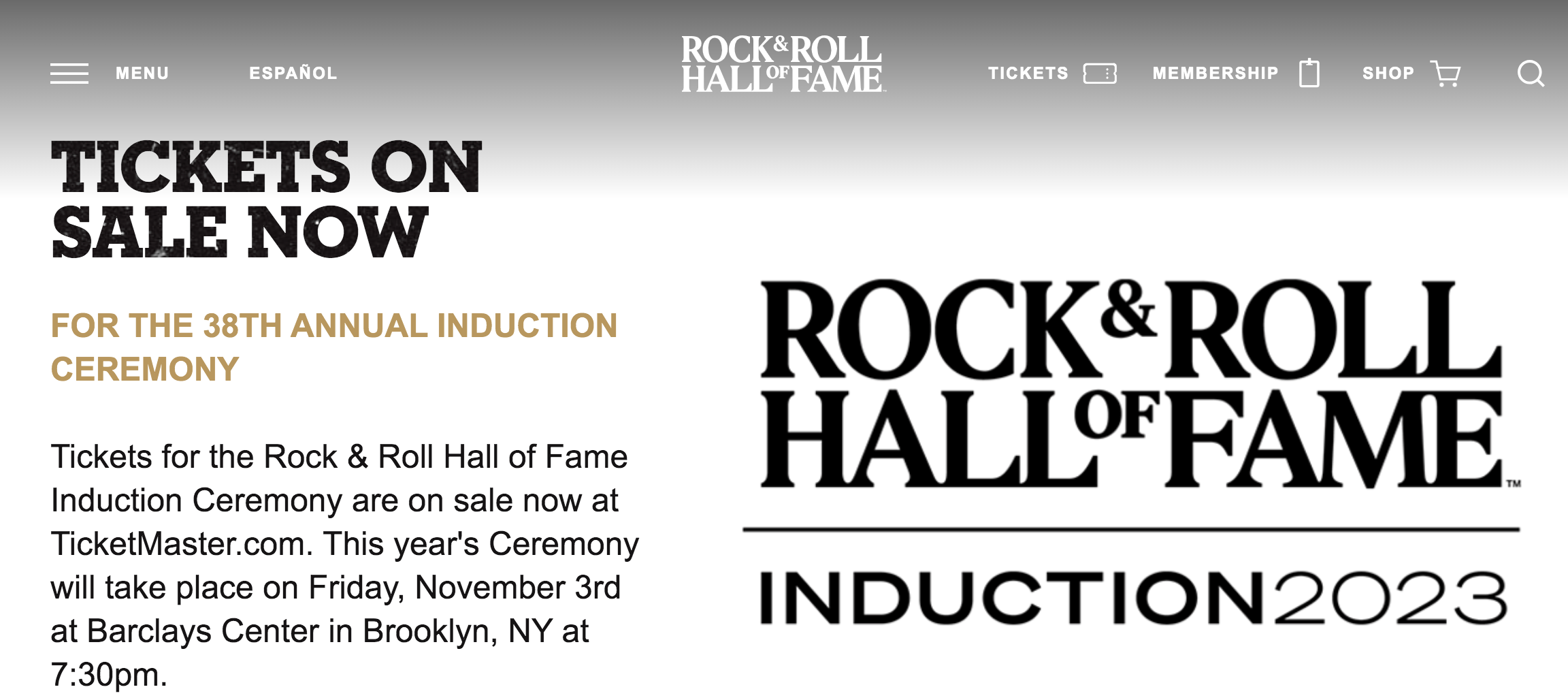 Rock and Roll Hall of Fame Website