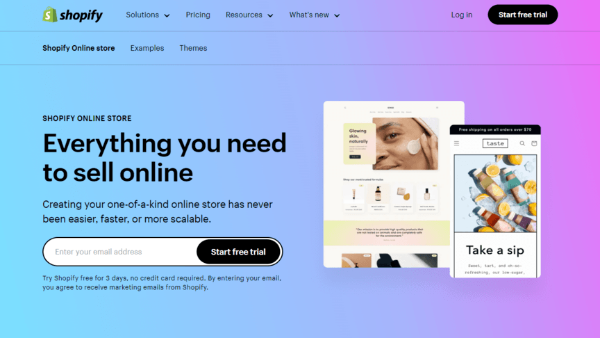 simple website designs 5 shopify