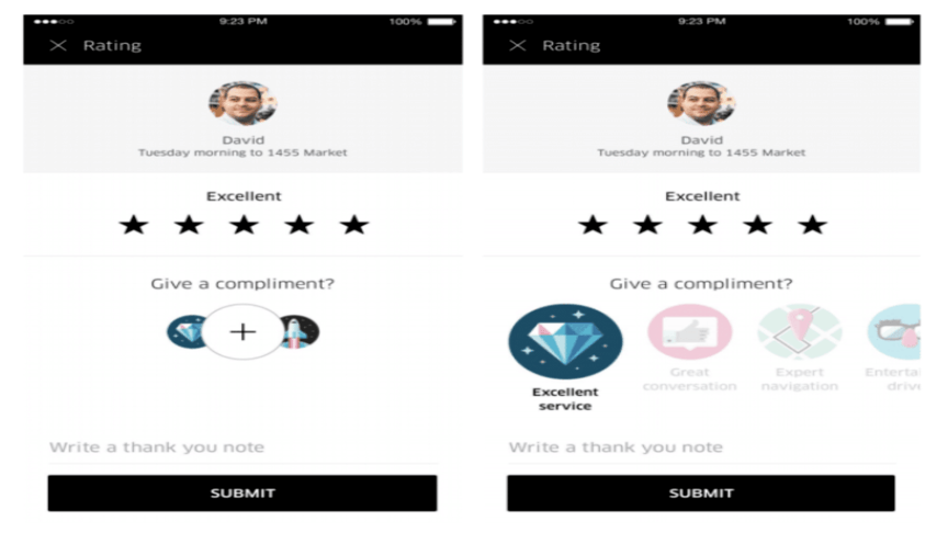 screenshot of one of the web form examples by uber