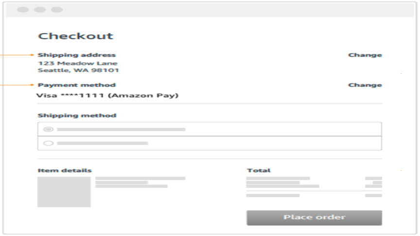 screenshot of one of the web form examples by amazon