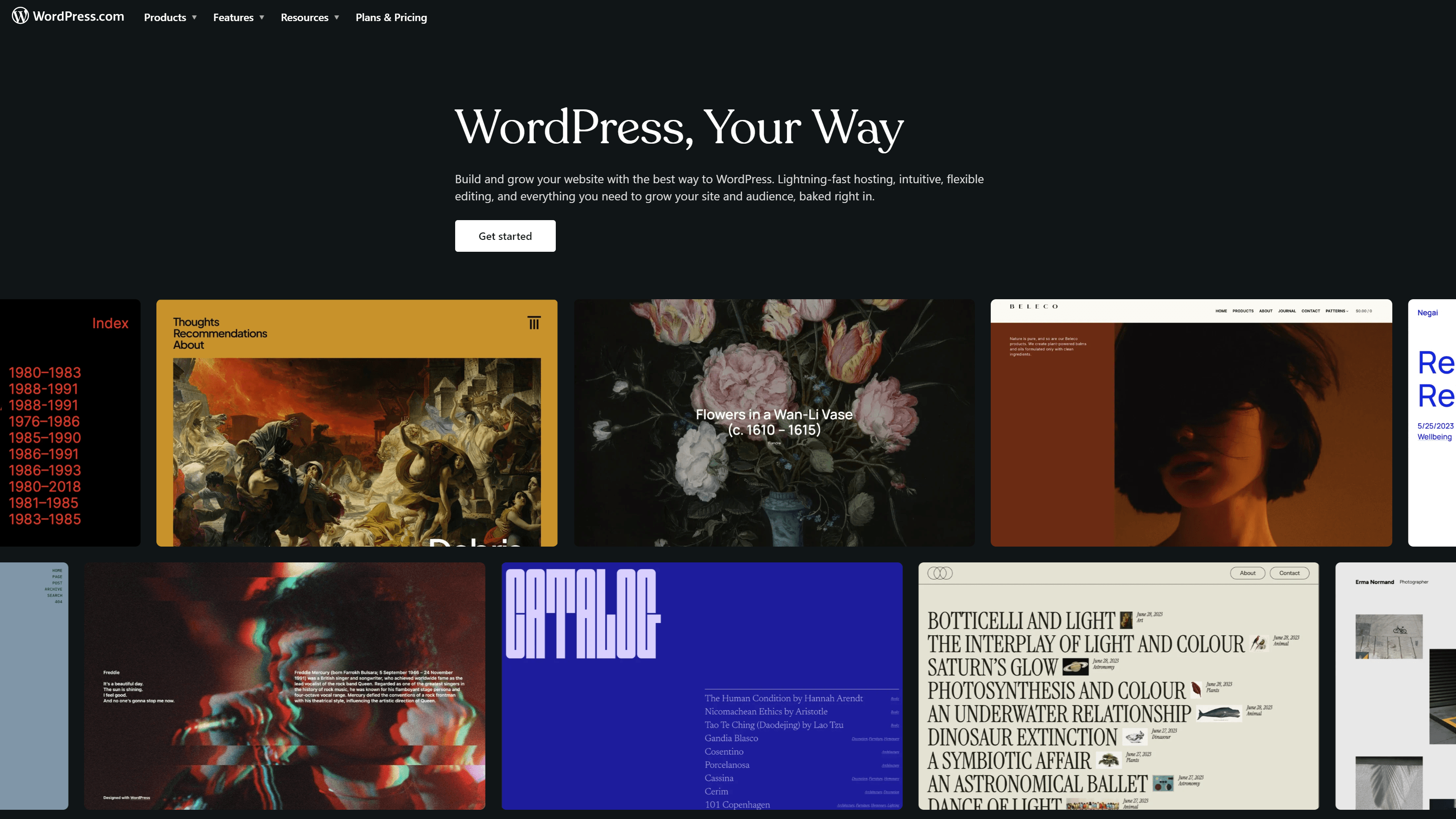 WordPress website builder homepage