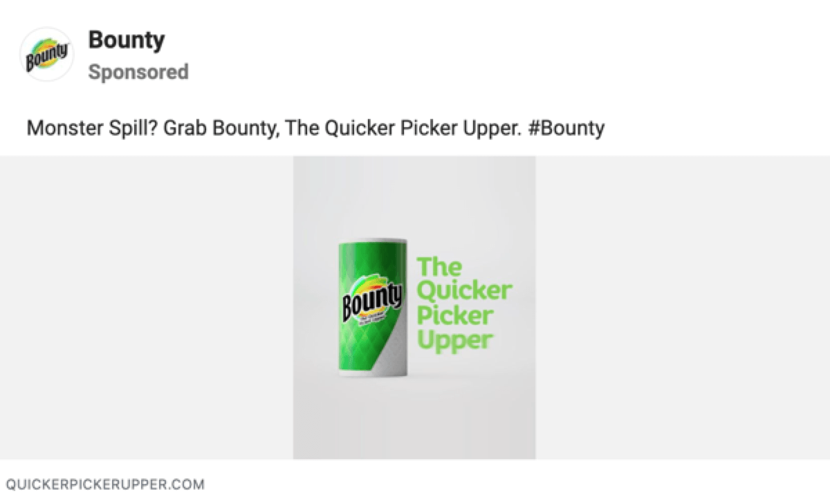 bounty slogan in facebook ad