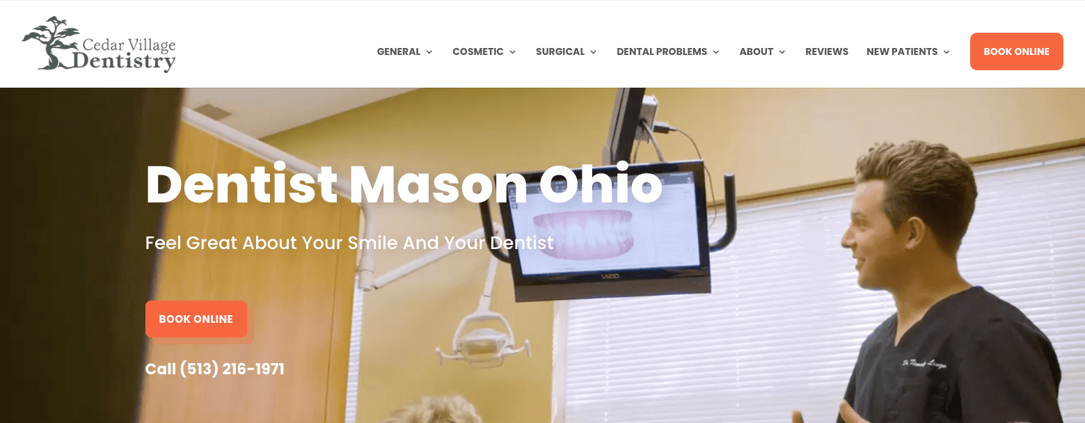 Homepage for Cedar Village Dentistry