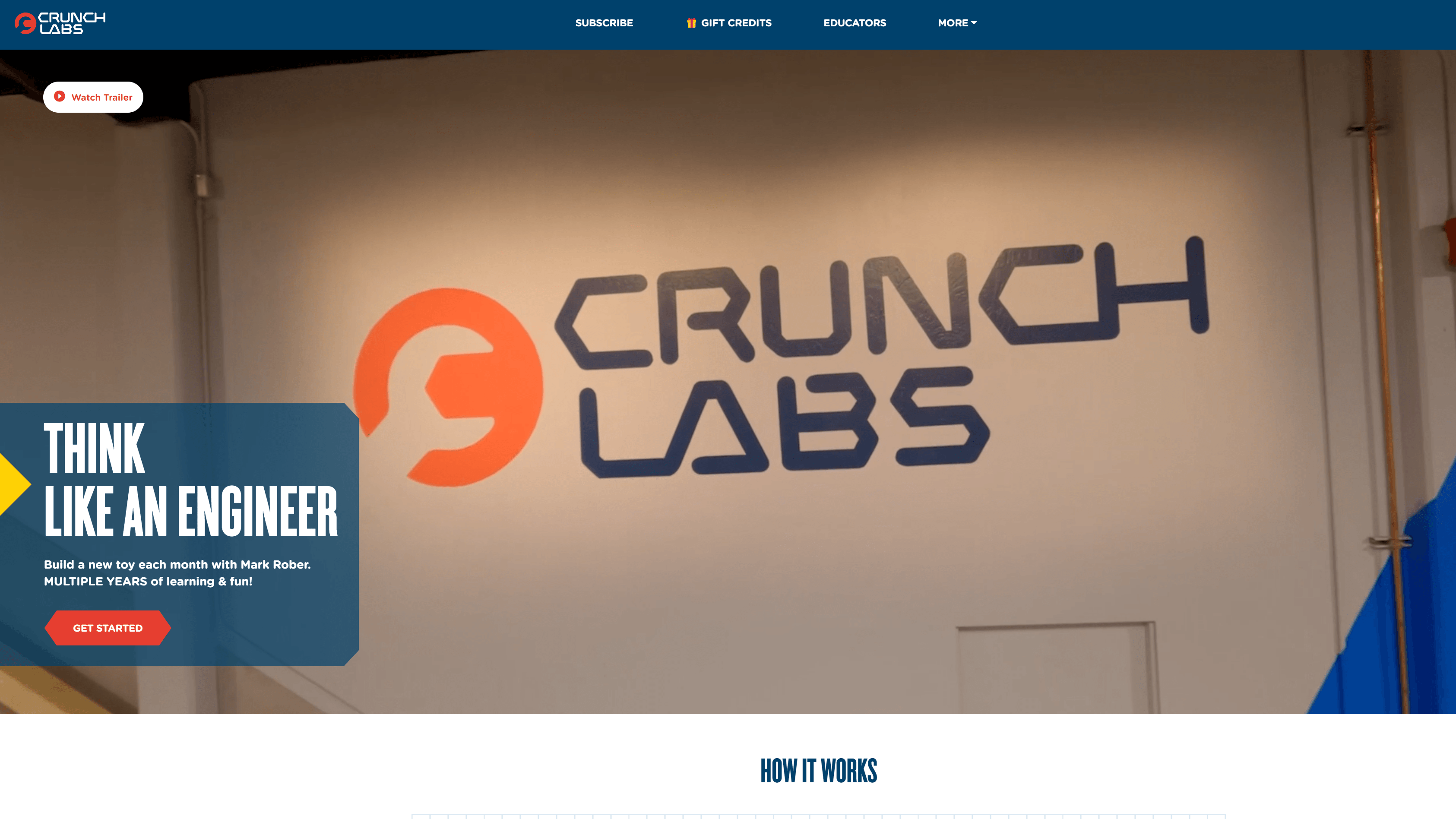 Crunch labs website homescreen